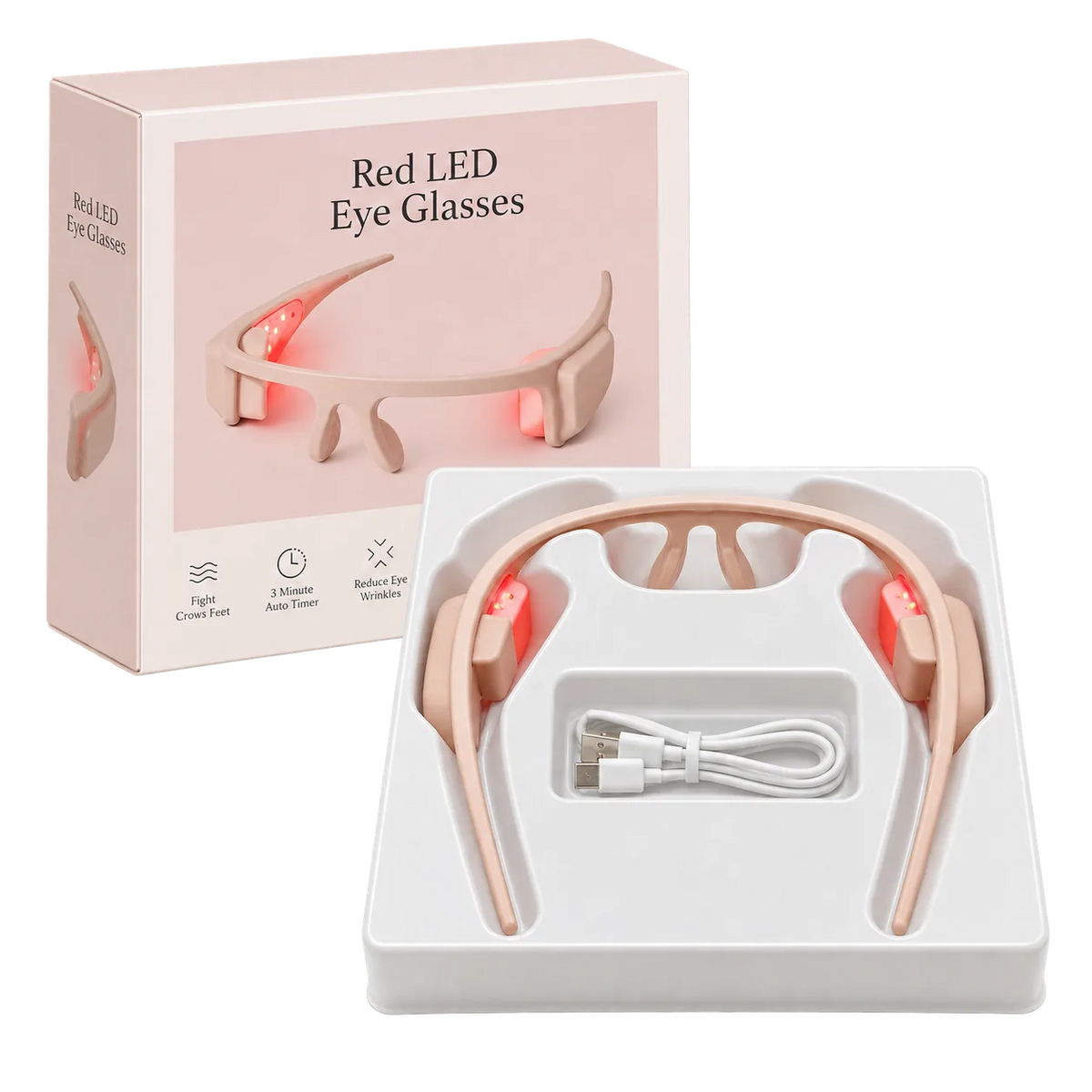 Gafas LED de luz roja para el contorno de ojos