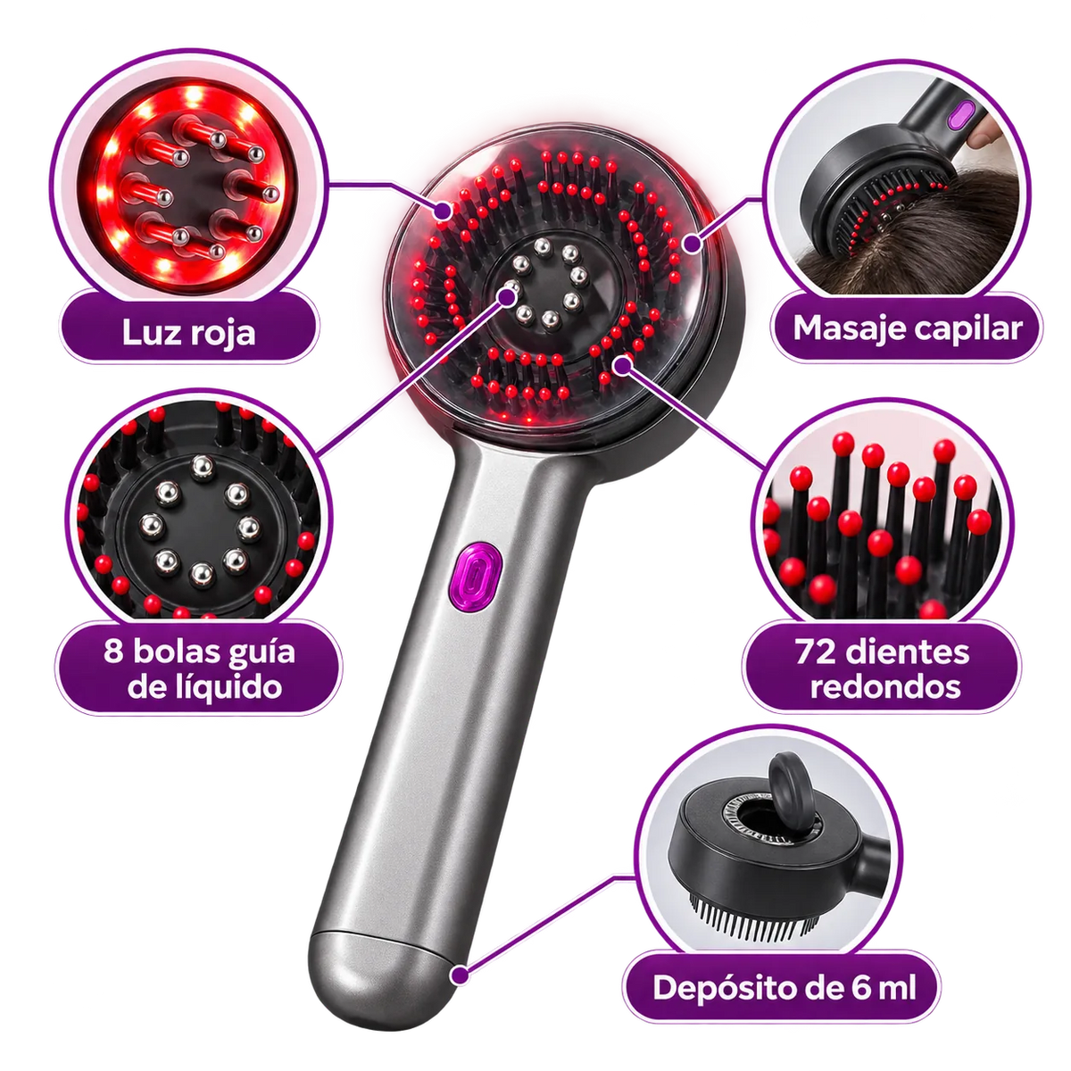 Estimulador de cabello con luz roja