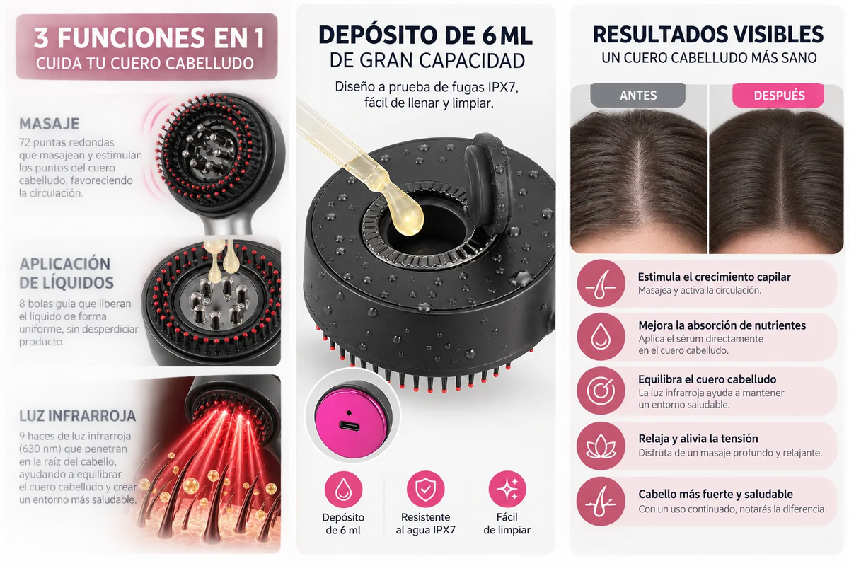 Estimulador de cabello con luz roja