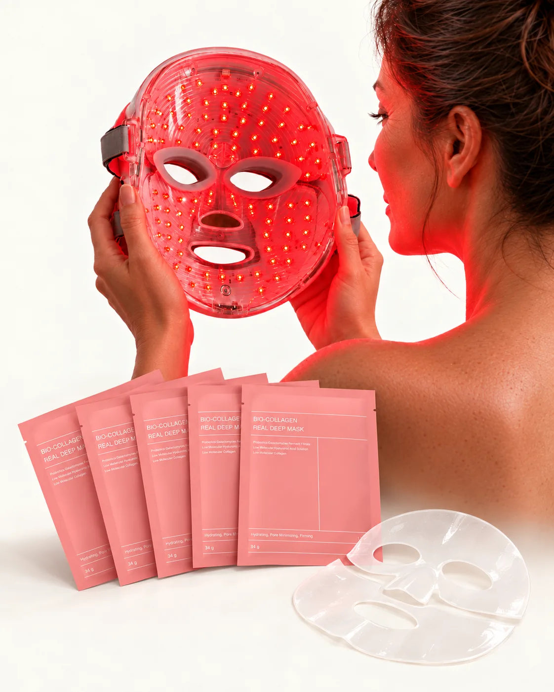 Mascarilla LED de terapia + 5 ud Mascarillas de Regalo